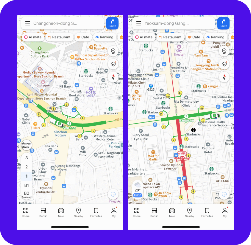 Sinchon Station / Gangnam Station